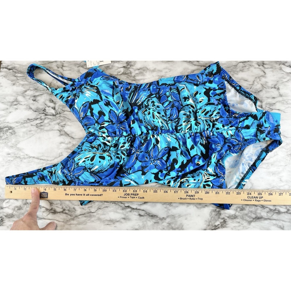 Azul by Maxine of Hollywood NWT Tropical Floral One Piece Swimsuit Size 12 - Picture 10 of 10